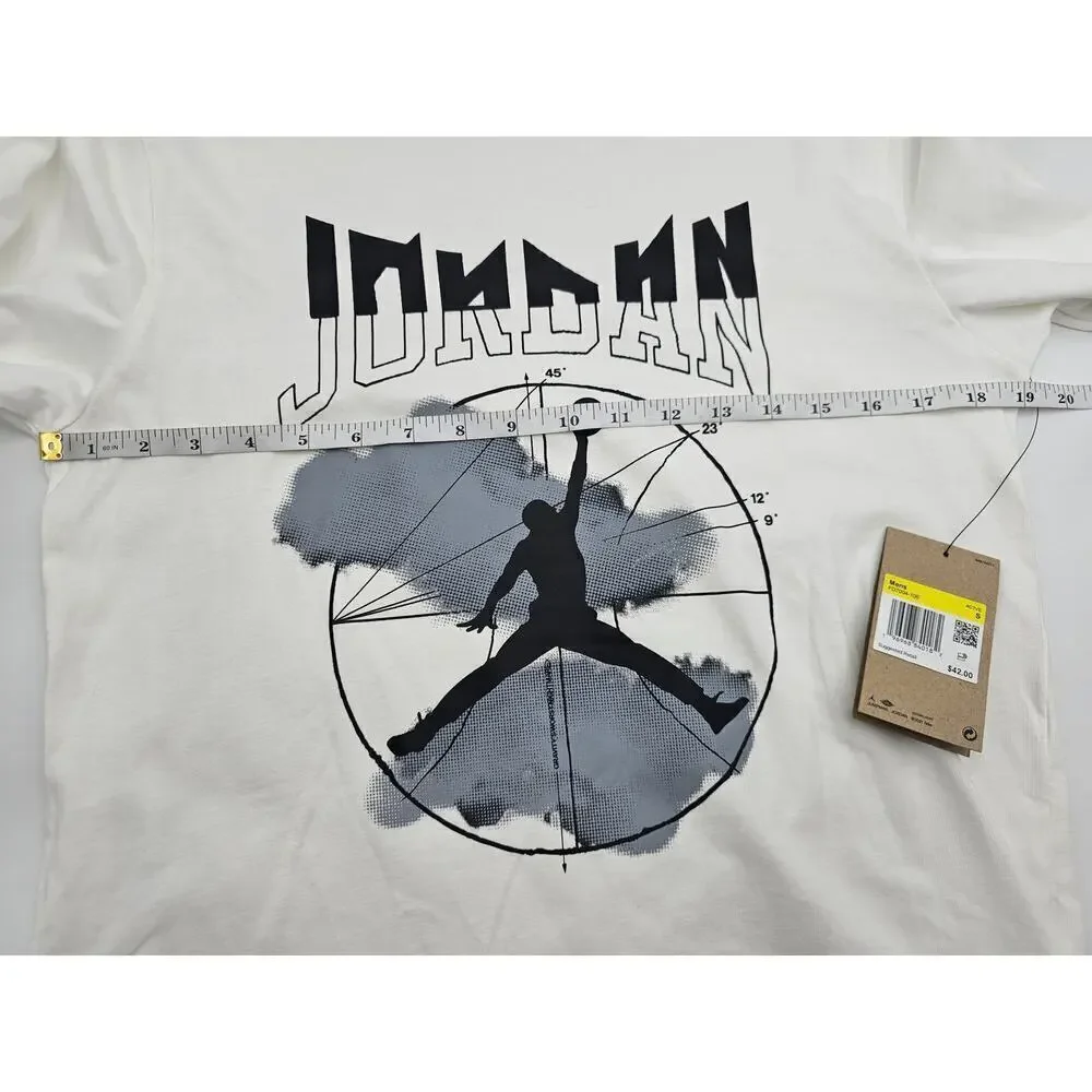 Jordan Sport Men's S White Logo Ribbed Cuffs Long Sleeve T-Shirt NWT